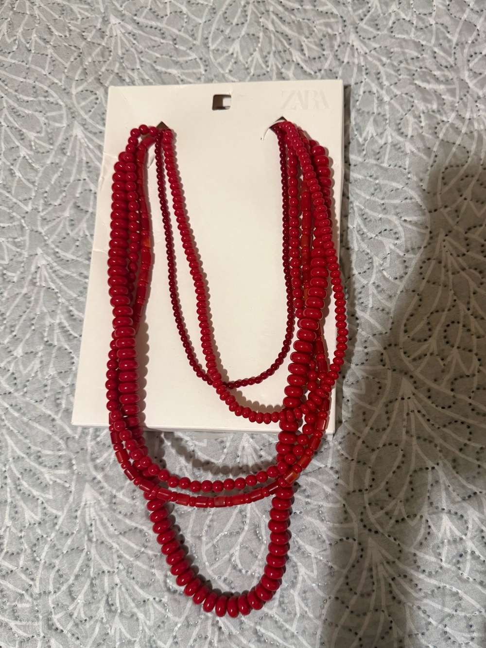 Zara Red Layered Beaded Necklace